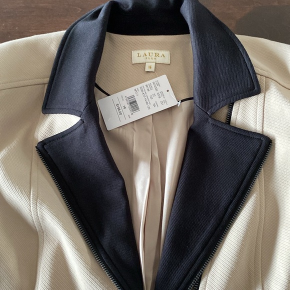 Laura plus open front collared jacket very versatile: casual or dress lined NWTs - Picture 2 of 9